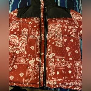 Red Paisley puffer jacket